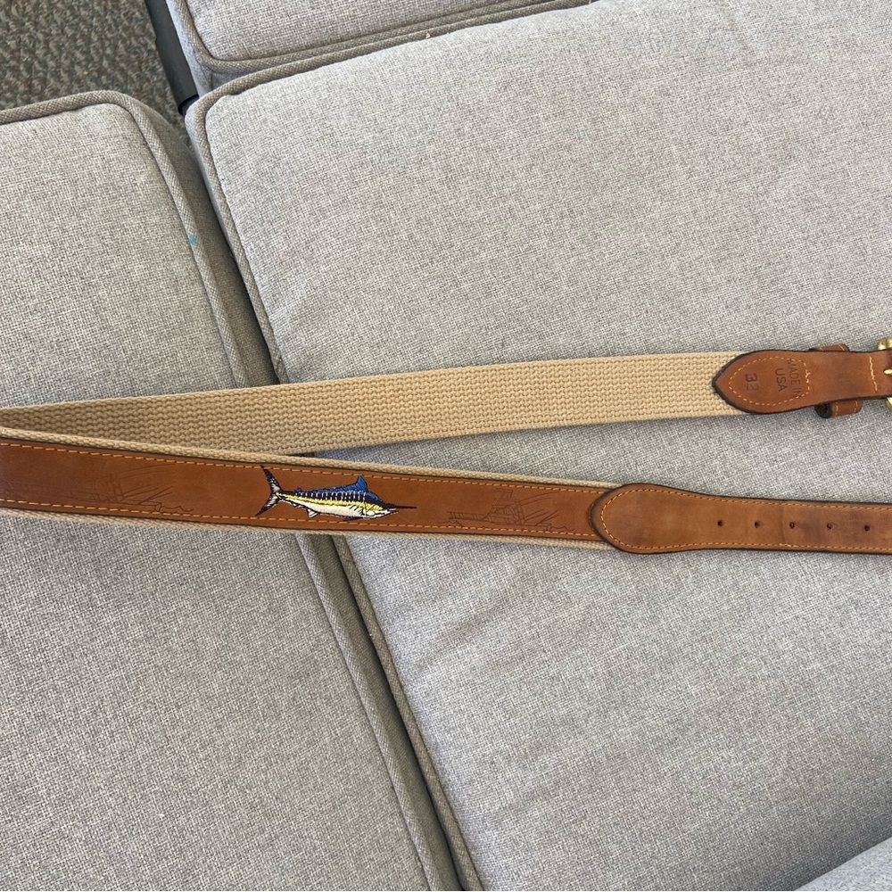ZEP-PRO Brown Leather Belt  with fish Stitching size 32